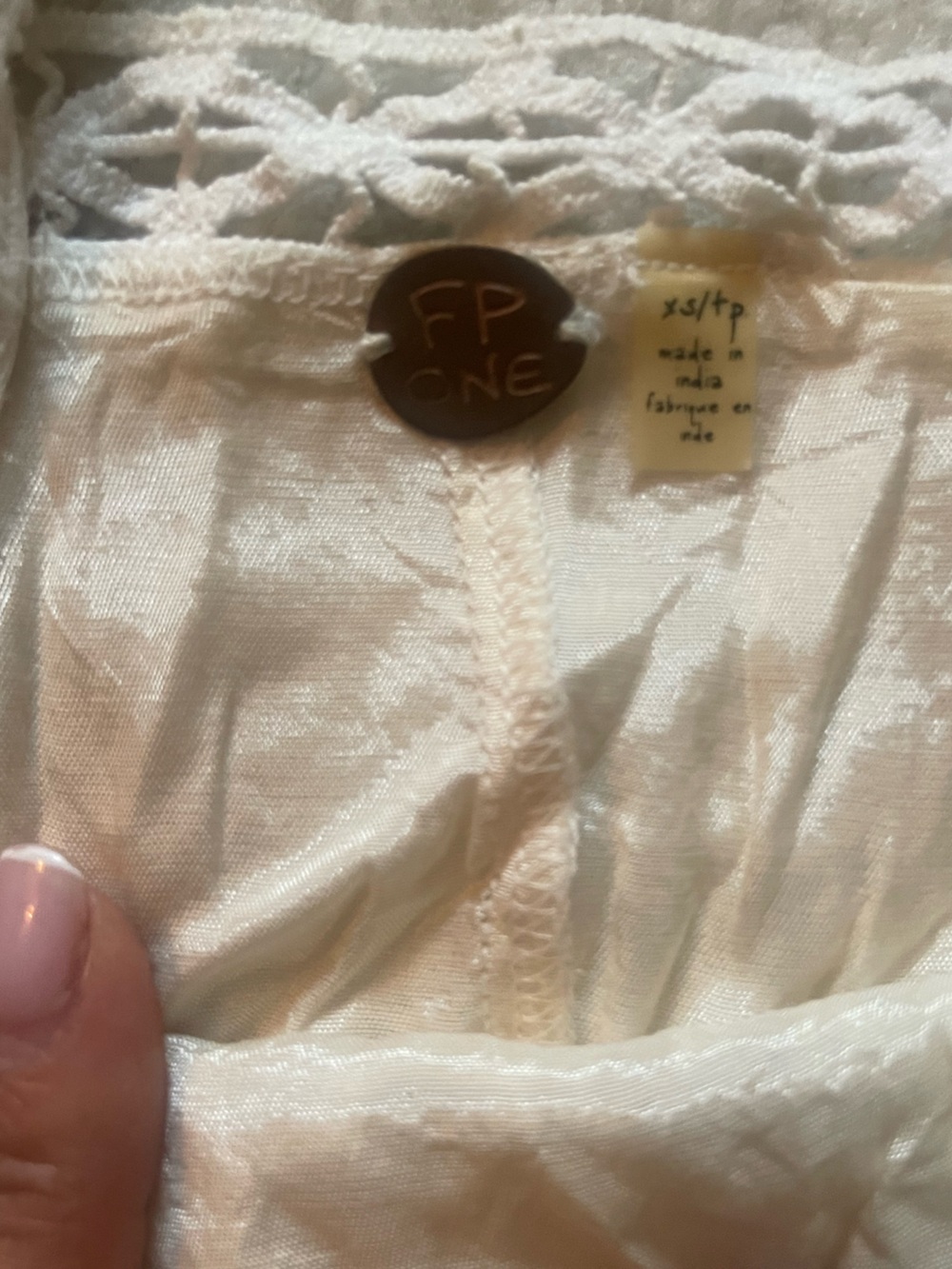 Free People White/Cream Crochet Mini Dress - Picture 3 of 3